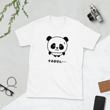 Sumimasen Excuse Me Panda in Japanese Short-Sleeve Unisex T-Shirt - The Japan Shop